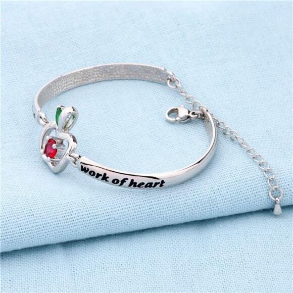 Teacher Bracelet Appreciation Gift Teaching is a Work of Heart Teacher Jewelry - Picture 6 of 7